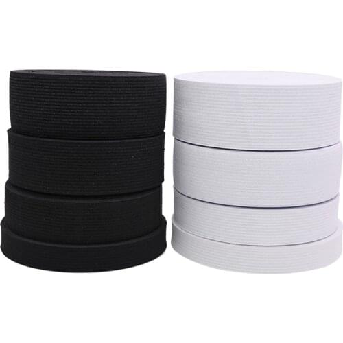 5yard 15-45mm White/black Flat Nylon Highest Elastic Bands Spandex Belt Trim Ribbon DIY Garment Trousers Flex Sewing Accessories
