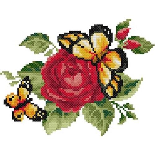 Bead embroidery diy kit Floral With Color Printed Pattern Handcraft Rose beadwork sets Cross Stitch Pattern Seed Bead 10.7“x8.3"