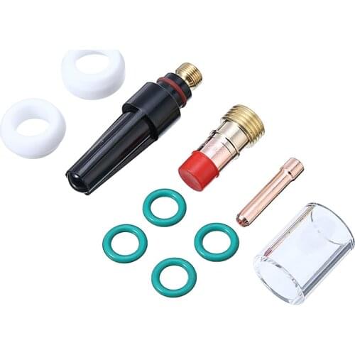 10Pcs TIG Welding Torch Kit TIG Welding Stubby Gas Lens #10 Pyrex Cup Kit For WP-17/18/26 3/32" Welding Torch Accessories