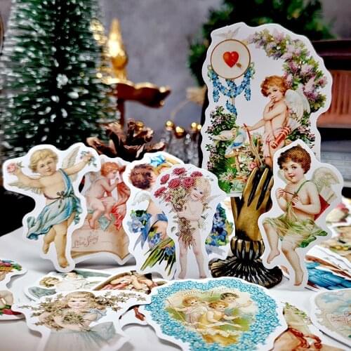 Panalisacraft Little Angel texture Paper Stickers for Scrapbooking Planner Junk Bullet Journal Project Craft Supplies