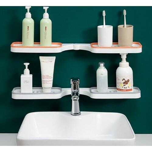Wall-Mounted Plastic Shelf Bathroom Countertop Organizer Shelves Above The Storage Rack Kitchen Simplicity For Storage And Order
