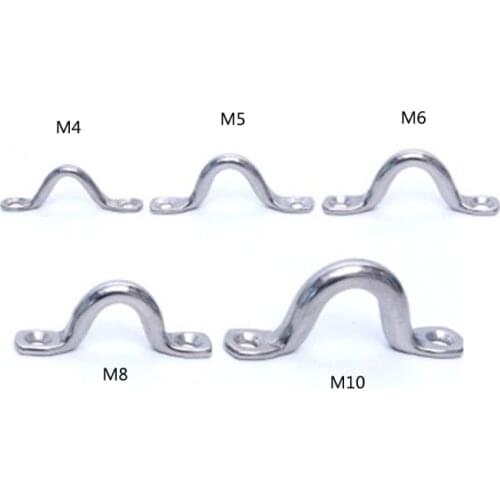 A5KD Boat Handrail Grab Handle Polished 304 Stainless Steel Round Tube Durable Arch Saddle Clip for Boat Yacht