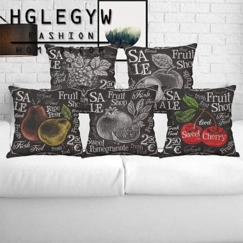 Fruit poster Pillow Case Throw Pillowcase Cotton Linen Printed Pillow Covers For Office Home Textile