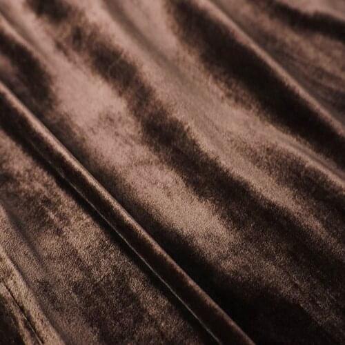 Silk Velvet Fabric 40 momme 140cm Width 55" Men Suits Material Sewing Cloth Coffe Color
