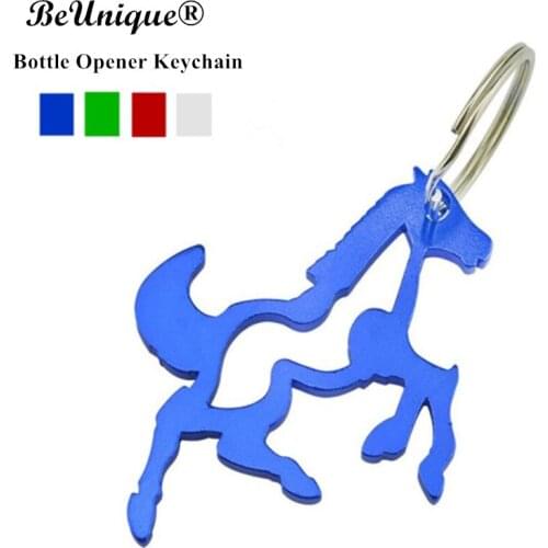 2021 OX year souvenir Fine Horse shape beer bottle opener keychain Outdoor steed keyring Can Opener sports event Customize Logo