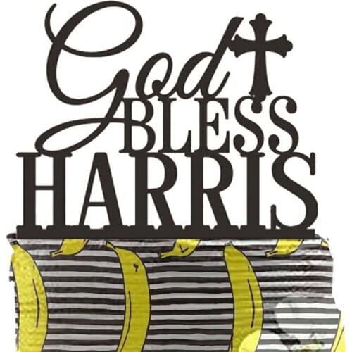 Custom name God Bless Cake Topper, Acrylic Christening First Holy Communion Cake topper,Baby shower Baptism Decor Cake Topper