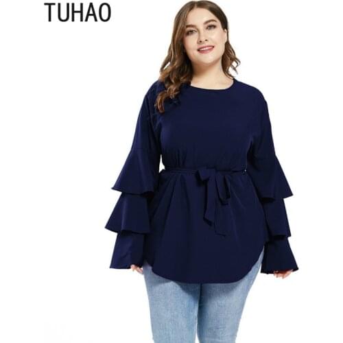 TUHAO 2020 Spring Woman Blouse Plus Size 5XL 4XL 3XL Womens Loose Large Size Shirt Top Blouses Tops Mom Shirt Cothing WM67