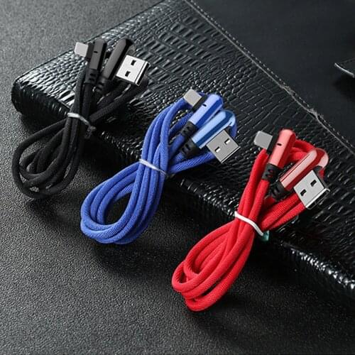 Doulbe Elbow USB Cable for iPhone XR Xs Max Xs LED 2.4A Fast Charge Cable for iPhone X 8 7Plus iPad Nylon USB Data Cable