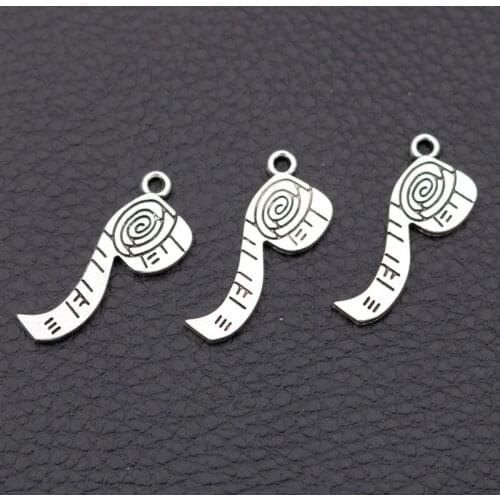 Vintage Tape Measure Alloy Pendant Tailoring Ruler Charm Measuring Ruler Charm DIY Handmade Charm Silver Plated Charm 10pcs