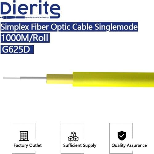 Indoor Fiber Optic Cable G625D 2.0-3.0mm 1000M LSZH Sheath Simplex Fiber Optic Cable Singlemode Yellow SXC For Communication