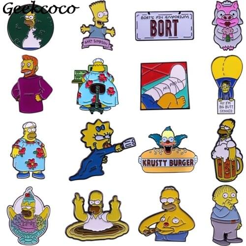 20pcs/lot J1722 Geekcoco Cartoon Metal Brooch Collar Pin Jeans Shirt Handbag Badges on Backpack Pins