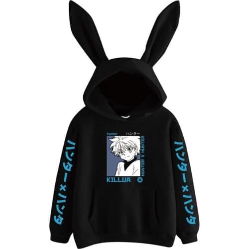 2021 Janpanese Anime Hunter X Hunter Killua Rabbit Hoodie Women Girls Korea Sweatshirts Kawaii streetwear