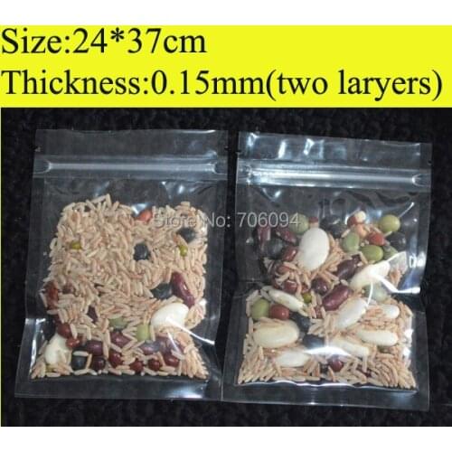 24x37cm 9.5''x14.6'' Clear Resealable Plastic Bags Recycled PET Bag With Zipper coffee tea packing bag Wholesale 100pcs/lot
