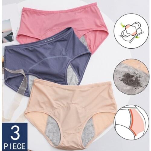 Dropshipper Link 3pcs/5pcs Leak Proof Menstrual Panties Physiological Pants Women Underwear Period Comfortable Waterproof Briefs