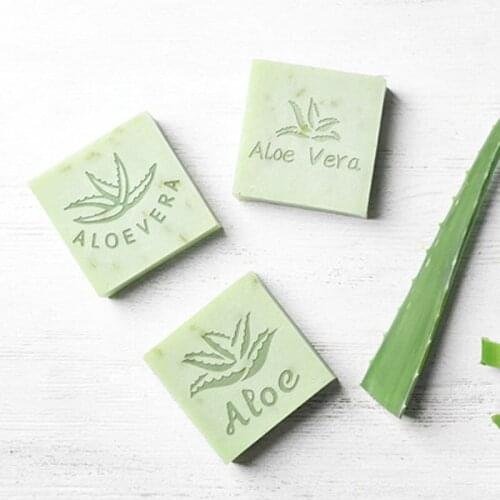 3 Pcs/set Leaves And Aloe Letters DIY Soap Stamp Resin Acrylic Handmade Seal Organic Natural Soap Making Tools Chapters 44 mm