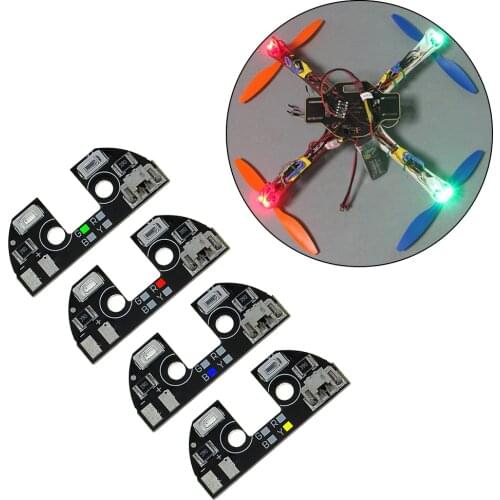 4pcs 5V LED Night Navigation Light High Power Light Rack LED Board with Cable for FPV Quadcopter F330 F450 F550 RC Drone