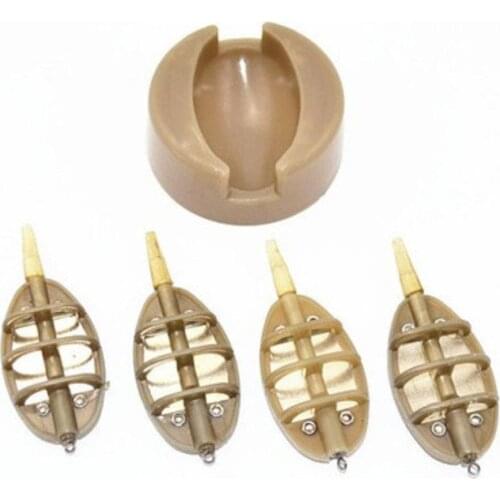 5Pcs/Set 15g-35g Durable Inline Method Mould Fishing Feeder Set Bait Tool Carp Tackle Accessories