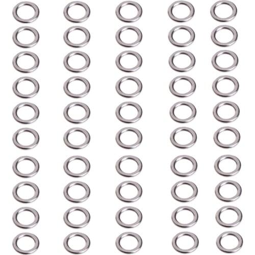 50Pcs Fishing Solid Stainless Steel Snap Split Ring Lure Tackle Connector New N0PC