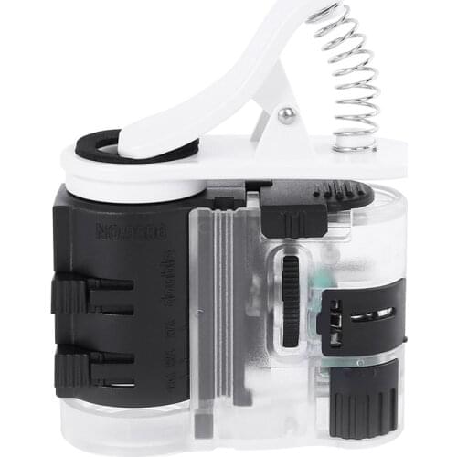 7-27X with LED Lamp UV Light Adjustable Magnifiers Digital Clip-type Cellphone Microscope Universal Cell Phone Loupe Clip
