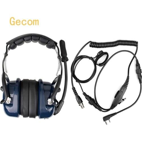Aviation Mic Speaker Noise Cancelling Headset Earpiece VOX Volume Adjustment for Kenwood Baofeng UV5R BF Retevis Walkie Talkie