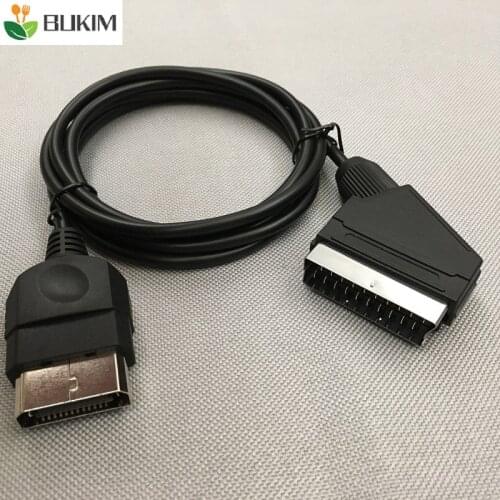 BUKIM 10 PCS 1.8M Black Audio Video AV Scart Cable for Xbox Console EU Version