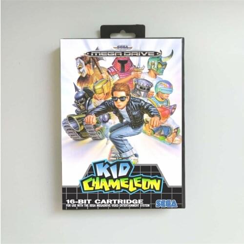 Kid Chameleon - EUR Cover With Retail Box 16 Bit MD Game Card for Megadrive Genesis Video Game Console