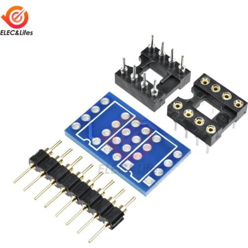 Dual DIP8 to DIP8 Mono Opamp PCB Board+Pin+Socket For NE5532 OPA2132 OPA627 TL072 P07