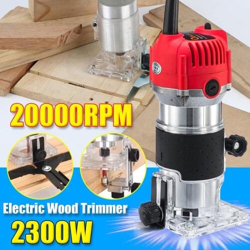 110V/220V Wood Electric Trimmer 2300W 20000Rpm Wood Laminate Palm Router Electric Hand Trimmer Edge Joiners Woodworking Tool