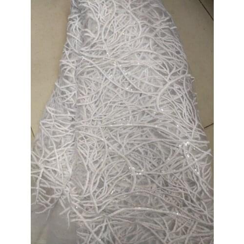 French Lace Fabric net lace fabric 2018 Latest african guipure lace fabric with embroidery tulle Sequins lace fabric HX027