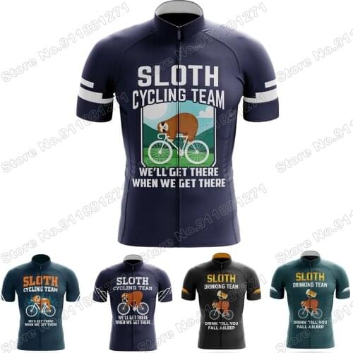 Funny Cartoon Anime 2021 Sloth Cycling Jersey Set Men Maillot Summer Bicycle Clothing Shirts Suit Bicycle Bib Shorts MTB Ropa