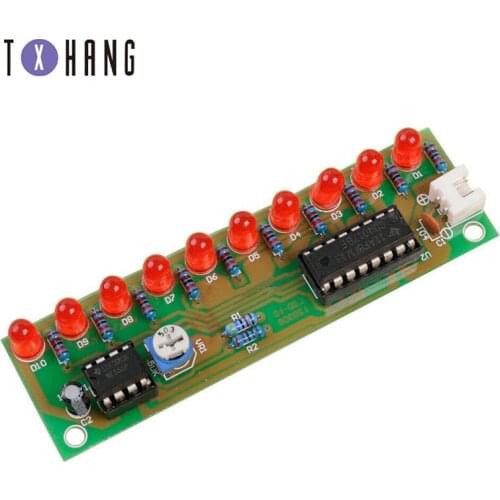 NE555 + CD4017 Practice Learing Kits LED Flashing Lights Module For Arduino Clock Generation Circuit PCB Board Electronic Suite