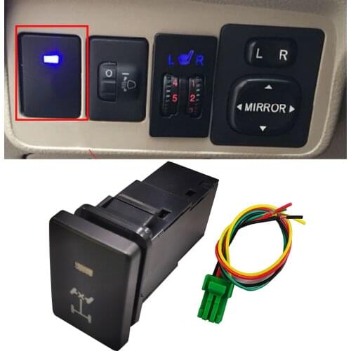 For Toyota Corolla 2007-2018 Front Diff Lock Switch Button Differential Lock Control Switch With Wire Orange Blue Green Light