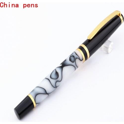 Luxury quality 876 White Material jade Acrylic Business office Medium Nib Fountain Pen New Give the best gift