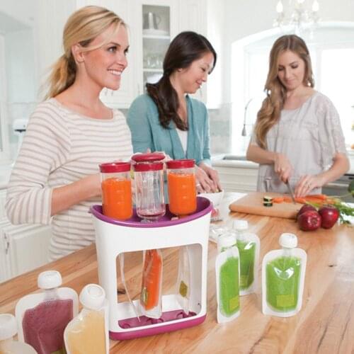 Baby Food Maker Squeeze Food Station For Newborn Fresh Fruit Juice Containers Storage Baby Feeding Maker Kids Insulation Bags