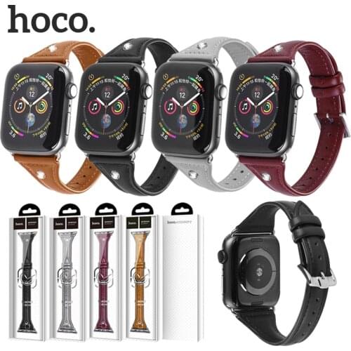 Hoco Genuine leather band for Apple watch SE 38mm 42mm 40mm 44mm Diamond strap for Iwatch series 6 5 4 3 2 1 women bracelet