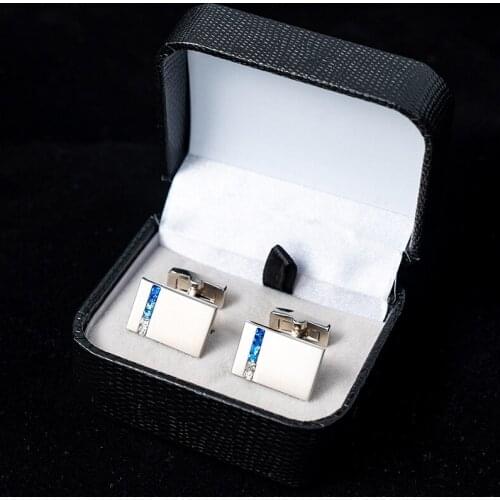 Luxury Shirt Cufflinks For Men Zircon Brand Wedding Cuff Links Party Jewelry Blue Red Crystal Cuff Buttons Gifts High Quality