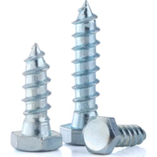 1pcs M16 carbon steel bolts outer hexagon tapping screws wood bolt coarse self screws 100mm~250mm length