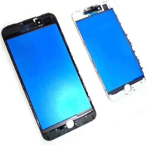 For iPhone 7 7plus 8 8 Plus Touch panel LCD Front Outer Glass With Frame Screen Glass Bezel+Frame Panel Digitizer Sensor Parts