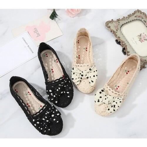 Princess Shoes Bow Print Polka Dot Fancy Girls Sandals 2021 Lace Up Cut-Outs Breathable Anti-Slippery Wearable Party Beach Shoes