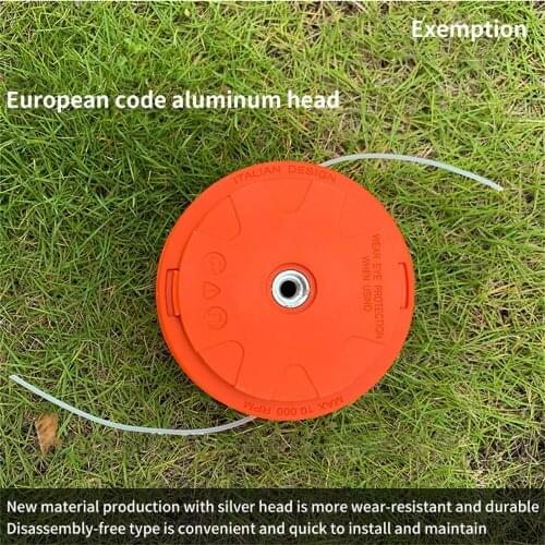 Universal Aluminum Nylon Brush Mower Bump Spool Grass Trimmer 2 Lines Cutter Head Thread Line String Saw Grass Brush Mower