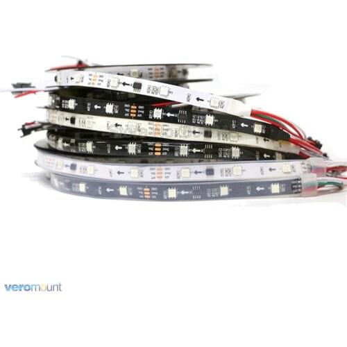 WS2811 5050 RGB LED Strip 12V 5M 150 LED White/Black PCB, 2811 Pixel LED Strip Addressable Digital Tape Ribbon