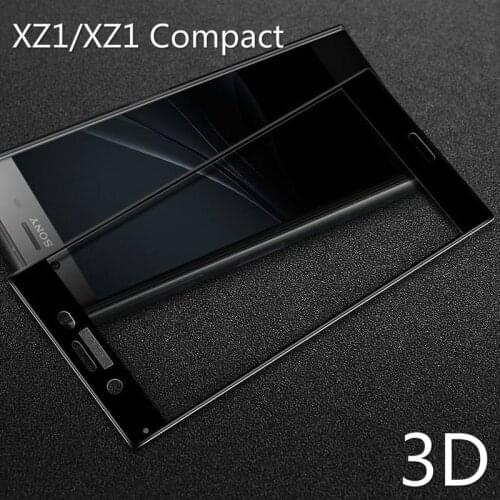 9H 3D Tempered Glass Round Curved Full Cover Screen Protector Sony Xperia XZ1 XZ1 Compact Dual G8342 8341 8442 Protective film