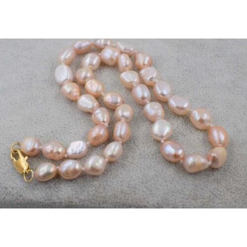 Freshwater pearl white pink purple baroque 8-10mm necklace 17inch wholesale beads nature FPPJ FPPJ