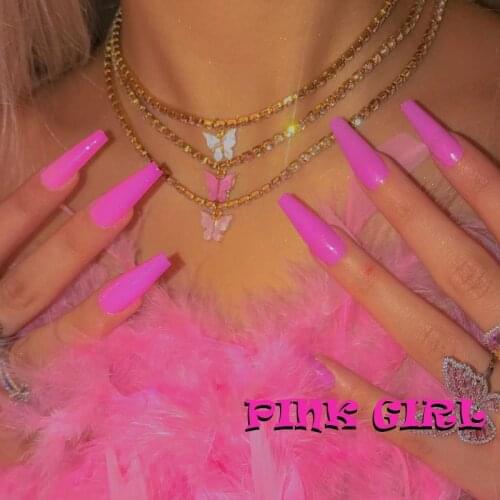 90s Aesthetic Butterfly Necklace for Women Metal Colorful Harajuku Crystal Necklace Y2K Charms For Jewelry Pink Accessories New