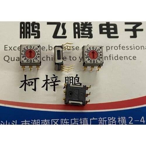1PCS Imported Japan SAGAMI 7.2*7.2*3 RDS526 0-F/16-bit rotary dial code encoding switch 3: 3 feet inverse code