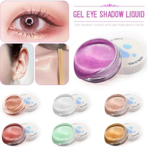 1pcs Eye Shadow Jelly Highlighter Facial Body Makeup Cream Waterproof Lasting Shimmer Liquid Highlighter Makeup Cosmetics TSLM1