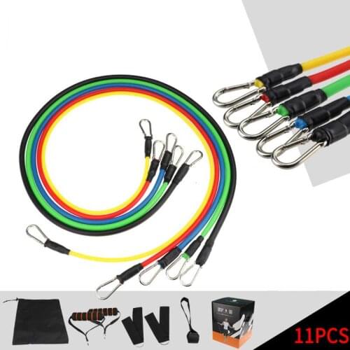 11 Pcs/Set Strong Ligament Fitness Elastic Cord Tubes Pedal Expander Indoor Rally Multifunctional Resistance Band Kit