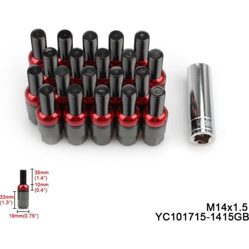 20pcs Steel Ball Seat Lug Nuts Wheel Bolts Extender shank length 35MM m14x1.5 Auto Accessory For Audi Benz Porsche Volkswagen