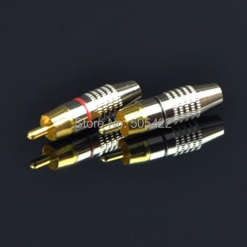 500pcs/lot High Quality RCA Plug Solder Gold Audio Video Adapter Connector