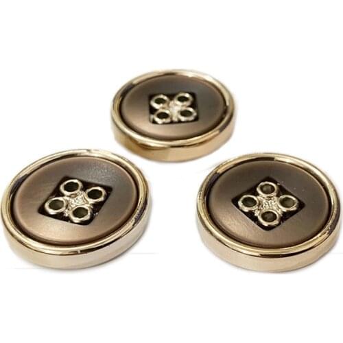 6pcs 21.5mm Sewing Rose Gold And Coffee Plating Round Suit Buttons Diy Clothing Sweater Accessories Vintage Retro Decorative